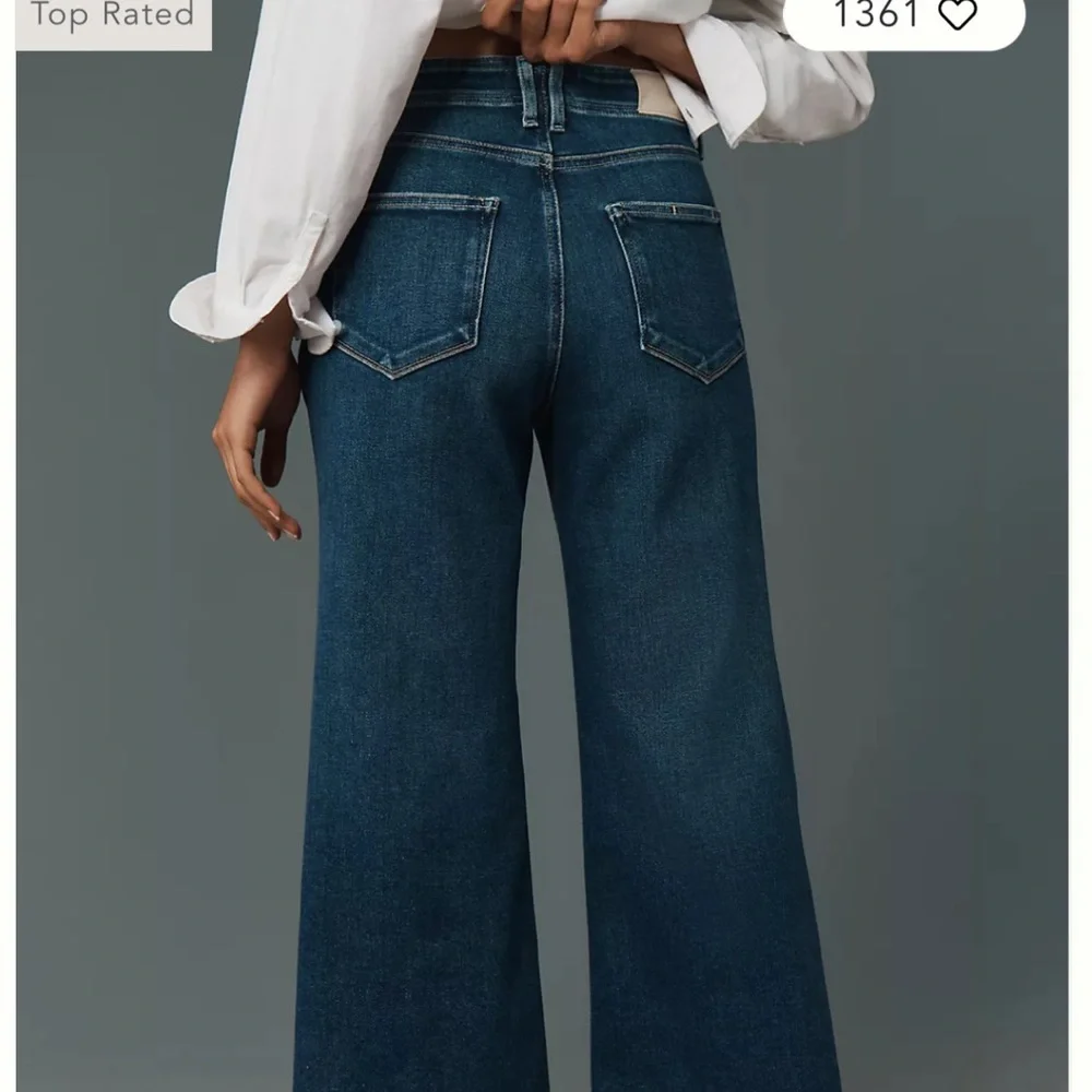 PAIGE Blue Flare Wide Leg Jeans High-Waisted - Picture 3 of 3